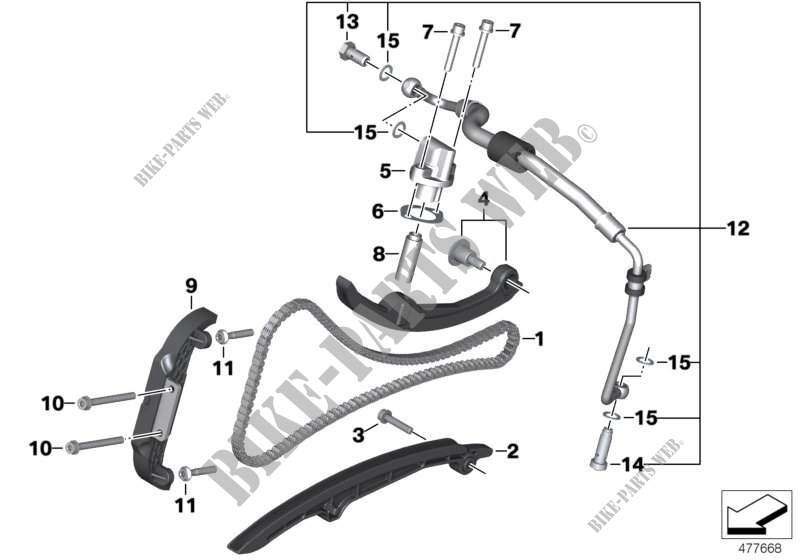 Timing chain/Chain tensioner/Slide rail for BMW Motorrad C 600 Sport from 2011