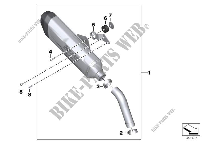 HP sports silencer for BMW Motorrad F 750 GS from 2016