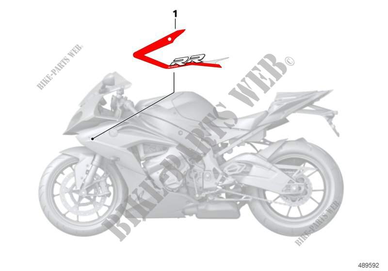 Label, fairing side section for BMW Motorrad S 1000 RR from 2010