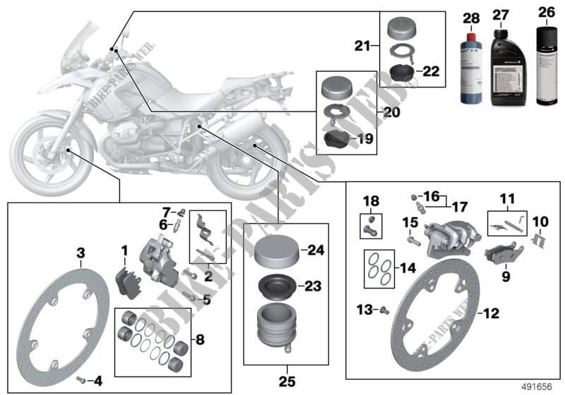 Service, brakes for BMW Motorrad HP2 Enduro from 2004