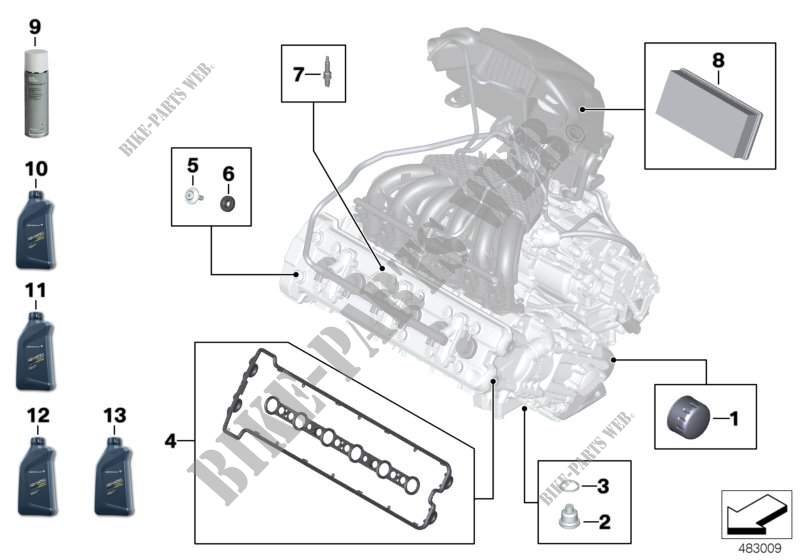 Service, engine oil / inspection for BMW Motorrad K 1600 GTL from 2010