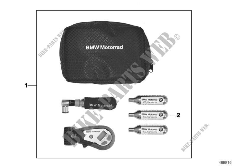 Travel set tyre pressure for BMW Motorrad R 1200 RT 10 from 2008