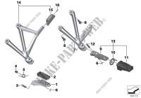 Front and rear footpeg for BMW Motorrad R 1250 GS from 2017