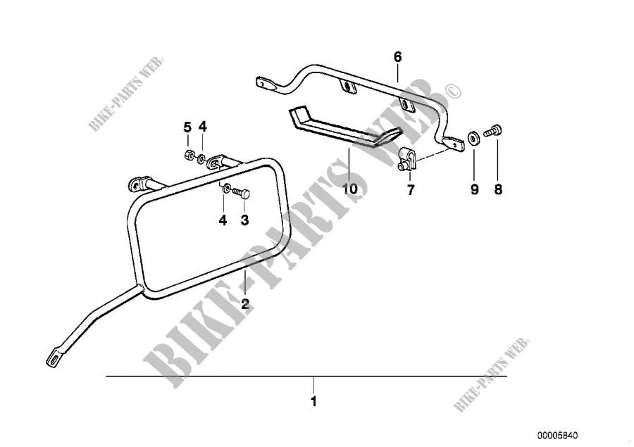 Case holder f low exhaust system for BMW Motorrad R 80 GS from 1990