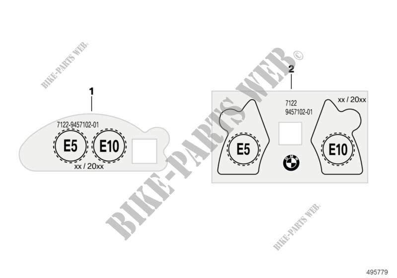 Information plate, fuel for BMW Motorrad R nineT Pure from 2015